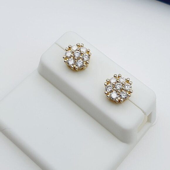 "14K Gold Plated Cubic Zircon Earrings, INUS1BR115 - Picture 5 of 8